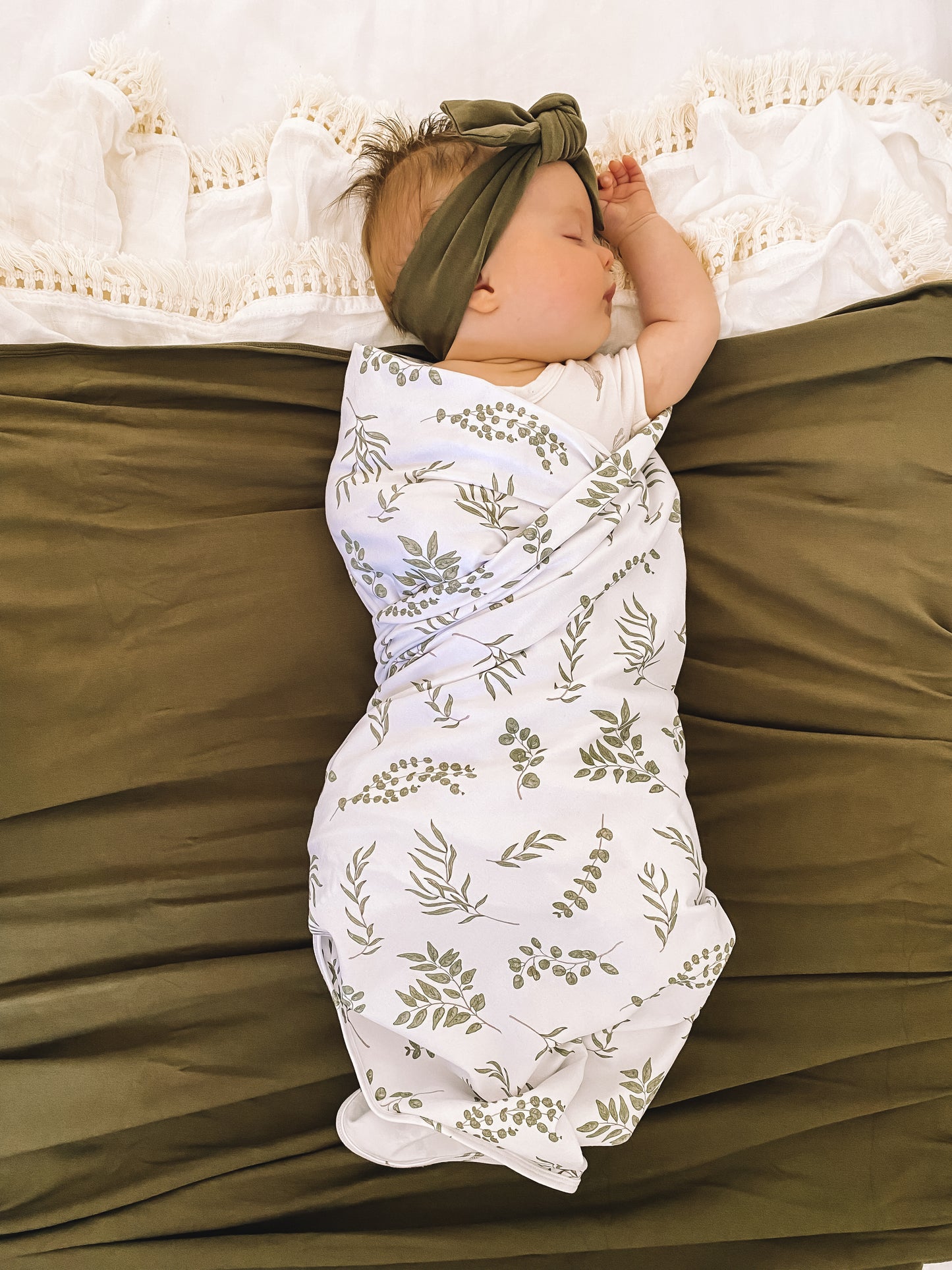 Organic Stretchy Swaddle - Olive